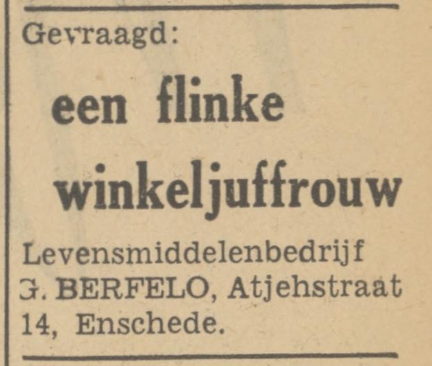 Atjehstraat 14 G. Berfelo advertentie Tubantia 4-5-1949.jpg