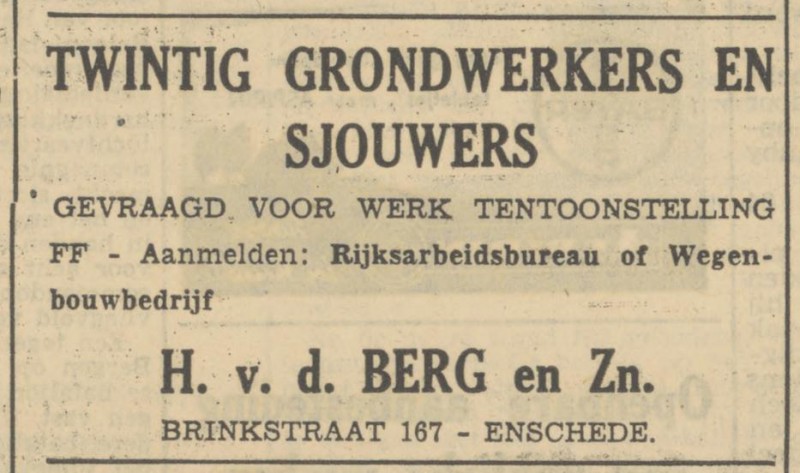 Brinkstraat 167 H. v.d. Berg advertentie Tubantia 25-7-1951.jpg
