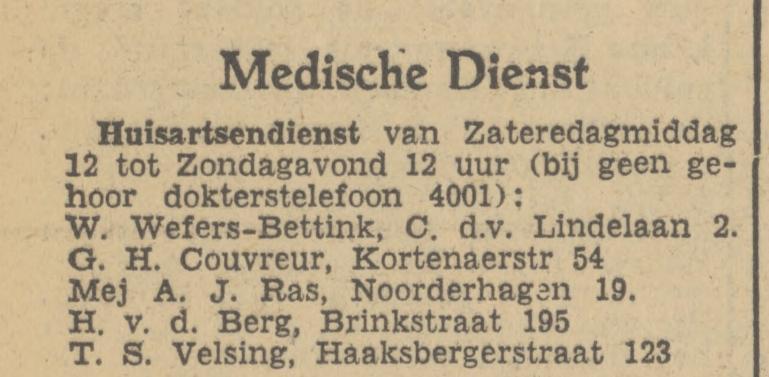 Brinkstraat 195 H. v.d. Berg Arts krantenbericht Tubantia 3-8-1951.jpg