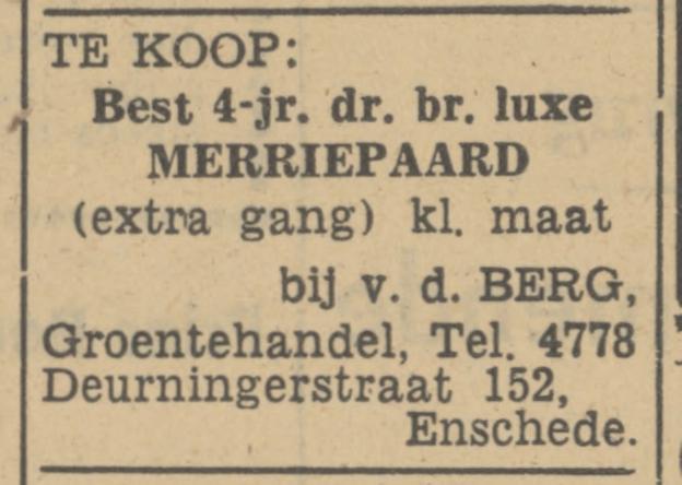 Deurningerstraat 152 Groentehandel v.d. Berg advertentie Tubantia 27-11-1947.jpg