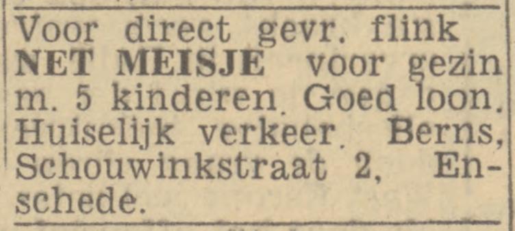 Schouwinkstraat 2 Berns advertentie Twentsch nieuwsblad 2-6-1944.jpg