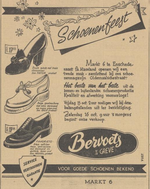Markt 6 Bervoets Fa. Greve advertentie Tubantia 11-10-1948.jpg