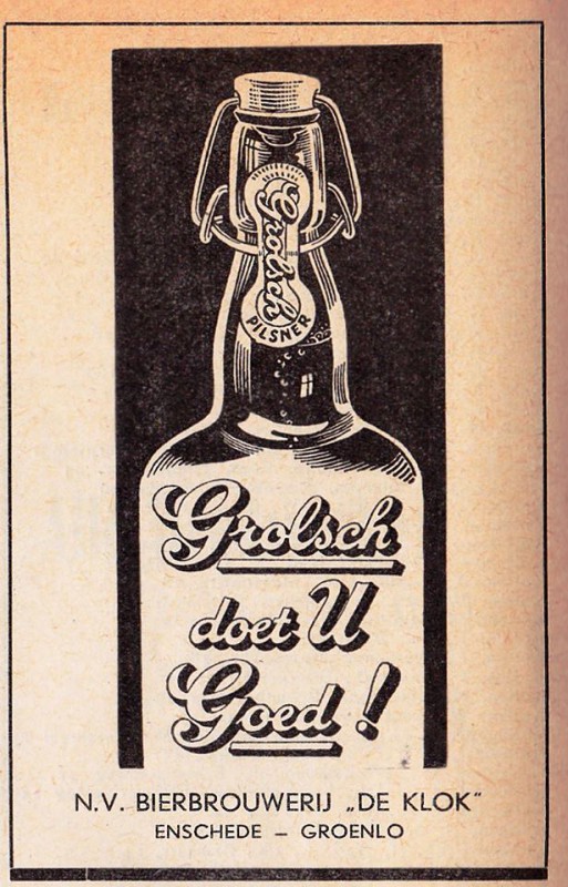 Grolsch advertentie N.V. Bierbrouwerij De Klok.jpg
