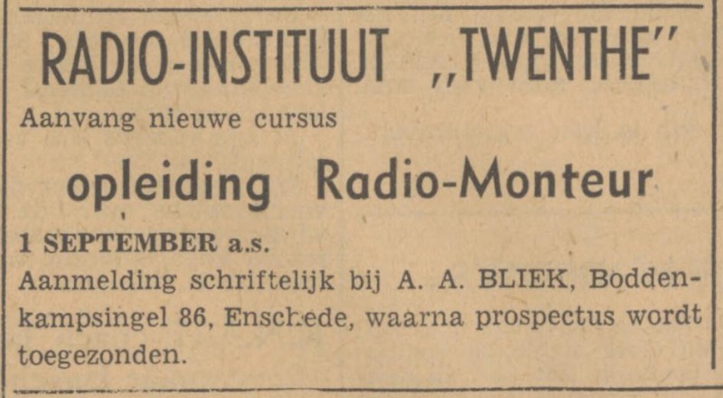 Boddenkampsingel 86 A.A. Bliek advertentie Tubantia 6-8-1947.jpg