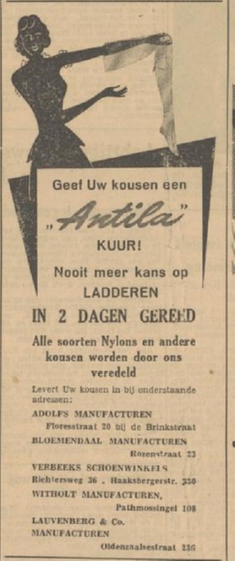 Rozenstraat 23 Manufacturenwinkel Bloemendaal advertentie Tubantia 12-4-1951.jpg