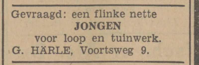 Voortsweg 9 G. Härle advertentie Tubantia 26-3-1942.jpg