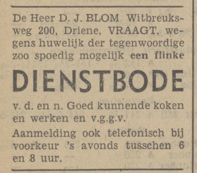 Witbreuksweg 200 Driene D.J. Blom advertentie Tubantia 11-7-1941.jpg