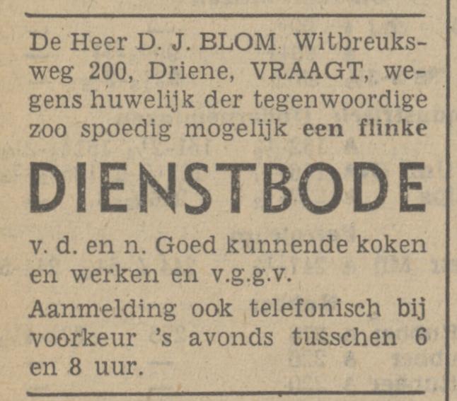 Witbreuksweg 200 Driene D.J. Blom advertentie Tubantia 11-7-1941.jpg