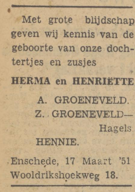 Wooldrikshoekweg 18 A. Groeneveld advertentie 19-3-1951.jpg