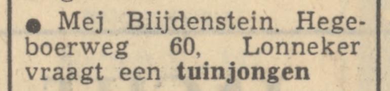 Hegeboerweg 60 Mej. Blijdenstein advertentie Tubantia 21-4-1951.jpg