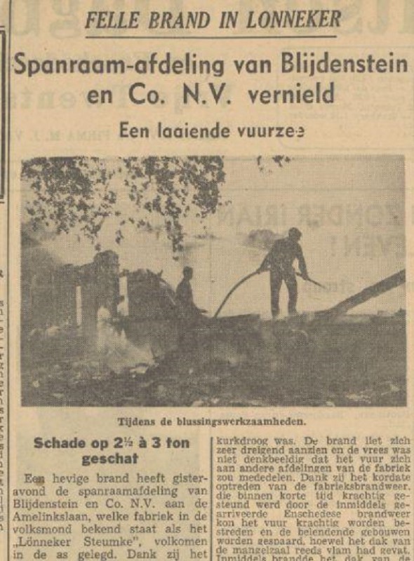 Amelinkslaan 40 Lonneker Blijdenstein en Co krantenfoto Tubantia 26-8-1950.jpg