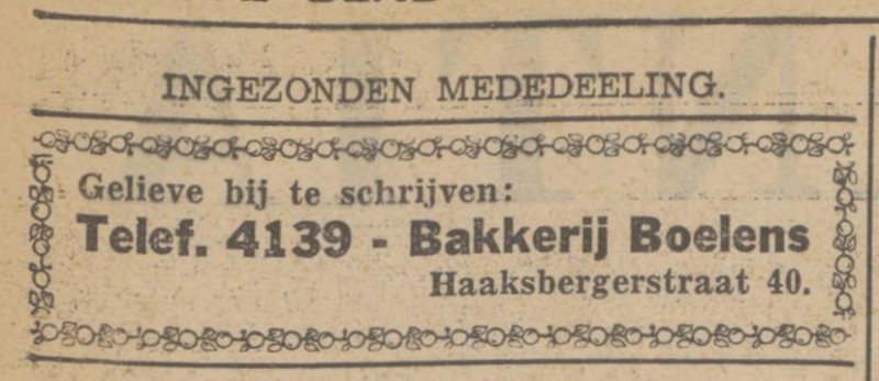 Haaksbergerstraat 40 bakkerij Boelens advertentie Tubantia 28-10-1939.jpg