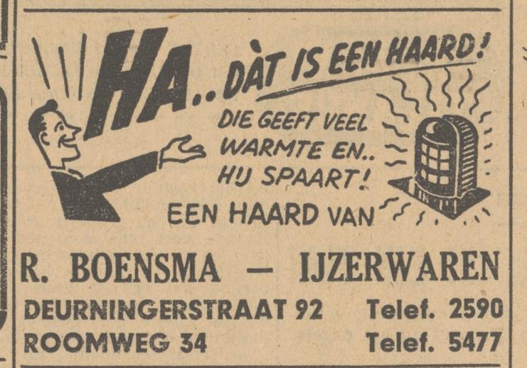 Deurningerstraat 92 Roomweg 34 Boensma advertentie Tubantia 16-7-1948.jpg