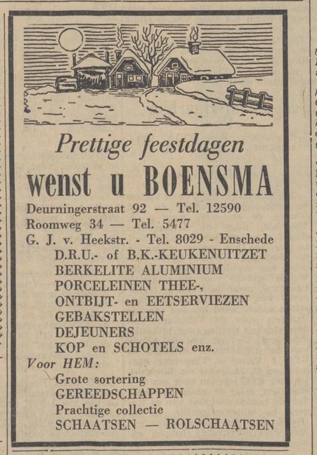 Deurningerstraat 92 Roomweg 34 Boensma advertentie De Waarheid 24-2-1962.jpg