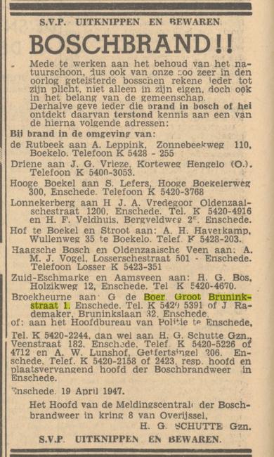 Groot Bruninkstraat 1 G. de Boer advertentie Tubantia 19-4-1947.jpg