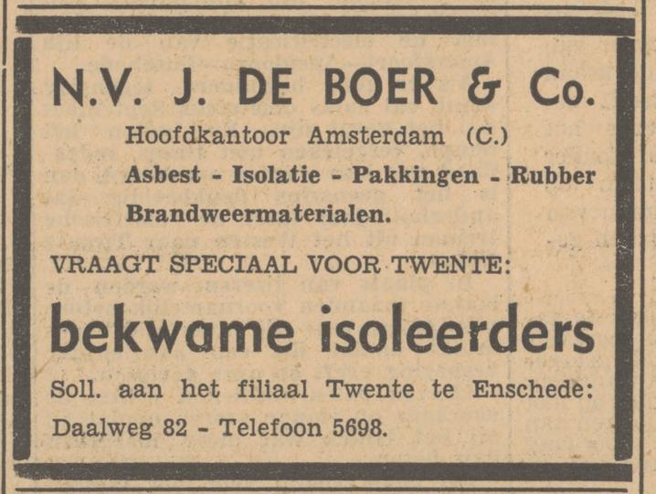 Daalweg 82 N.V. J. de Boer & Co. advertentie Tubantia 5-2-1949.jpg