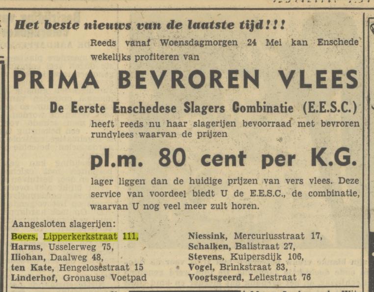 Lipperkerkstraat 111 slagerij Boers advertentie Tubantia 23-5-1950.jpg