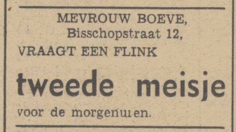 Bisschopstraat 12 Mevr. Boeve advertentie Tubantia 6-12-1941.jpg