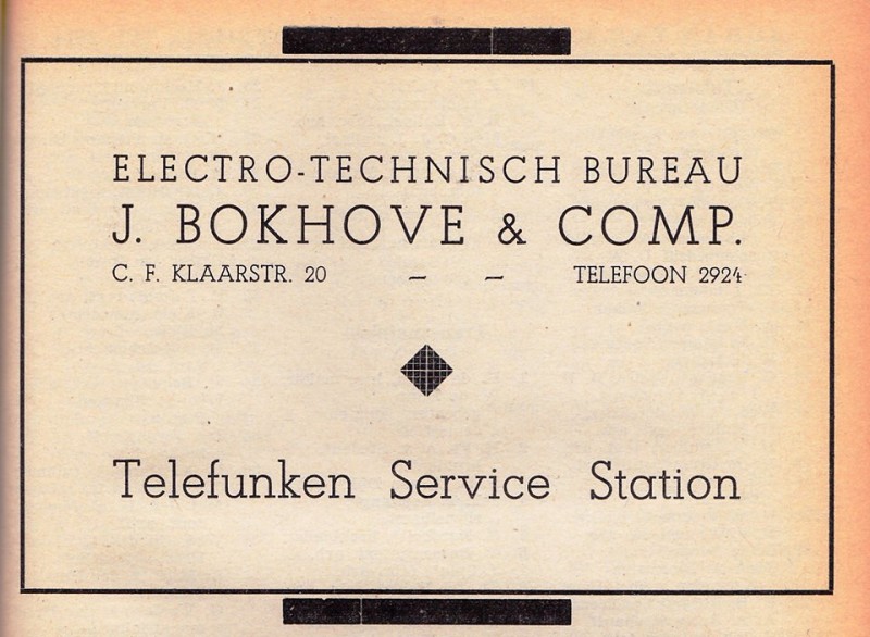 C.F. Klaarstraat 20 Electro- Technisch Bureau J. Bokhove.jpg