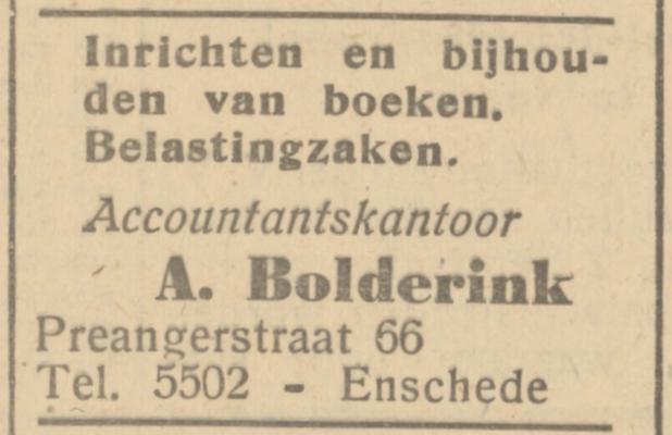 Preangerstraat 66 Accountantskantoor A. Bolderink advertentie Het Parool 25-8-1945.jpg