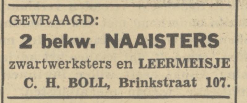 Brinkstraat 107 C.H. Boll advertentie Tubantia 11-11-1937.jpg