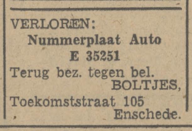 Toekomststraat 105  Boltjes . advertentie Tubantia 30-12-1947.jpg