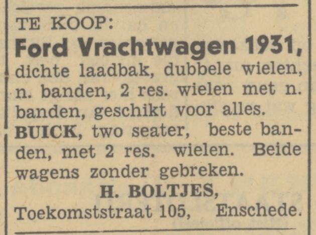 Toekomststraat 105 H. Boltjes advertentie Tubantia 21-5-1935.jpg