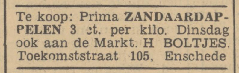 Toekomststraat 105 H. Boltjes advertentie Tubantia 15-6-1940.jpg