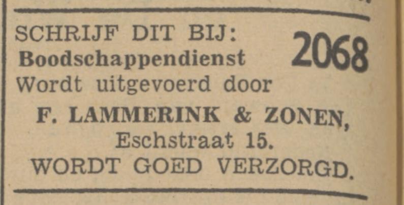 Eschstraat 15 F. Lammerink Boddschappendienst advertentie Tubantia 9-1-1940.jpg