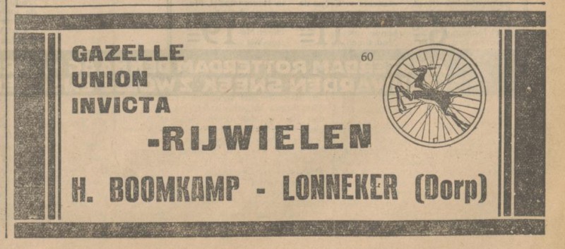 Lonneker Dorp H. Boomkamp  rijwielen advertentie Tubantia 16-4-1930.jpg