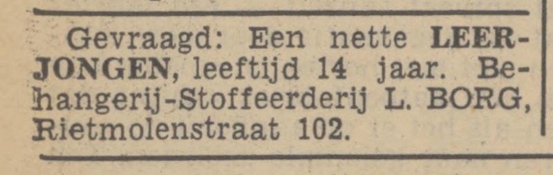 Rietmolenstraat 102 L. Borg Behangerij-stofferderij advertentie Tubantia 9-7-1938.jpg