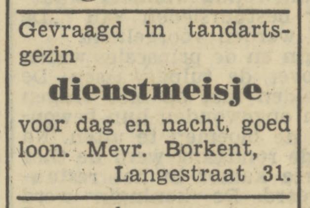 Langestreaat 31 Mevr. Borkent advertentie Tubantia 3-5-1950.jpg