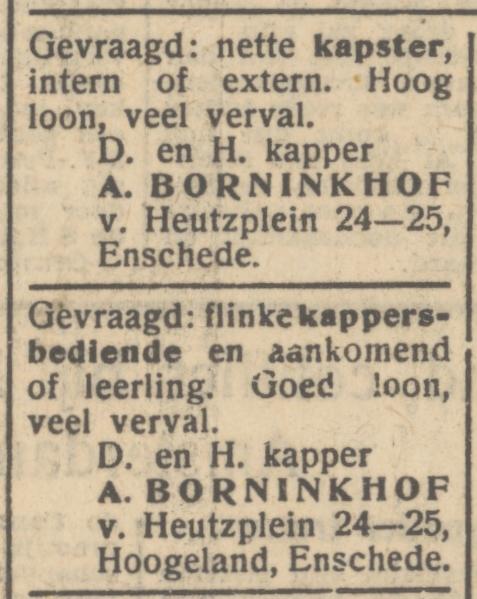 Van Heutzplein 24-25 A. Borninkhof kapper advertentie Het Parool 16-6-1945.jpg