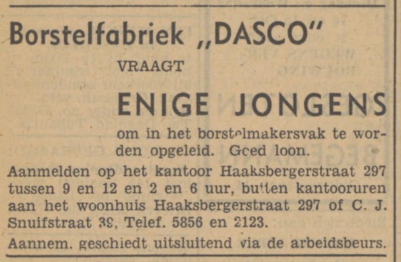 Haaksbergerstraat 297a Borstelfabriek Dasco advertetie Tubantia 11-10-1947.jpg