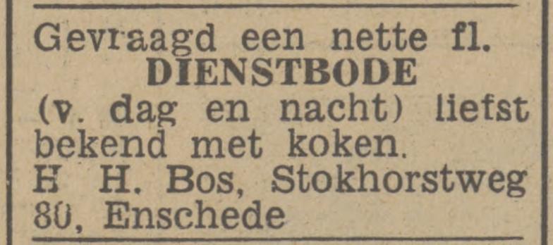 Stokhorstweg 80 H.H.Bos advertentie Tubantia 2-4-1943.jpg