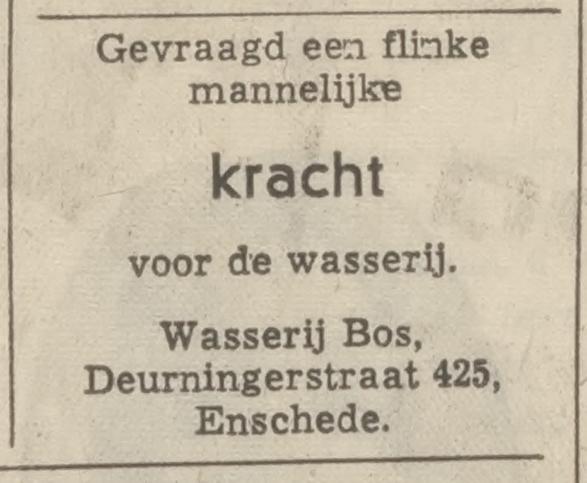 Deurningerstraat 425 Wasserie Bos advertentie Tubantia 24-3-1970.jpg