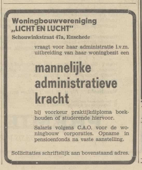 Schouwinkstraat47a Woningbouwvereniging Licht en Lucht advertentie Tubantia 1-9-1966.jpg