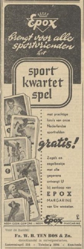 Laaressingel 116 Fa. W.B. ten Bos Groothandel in zuivelproducten advertentie Tubantia 8-10-1951.jpg