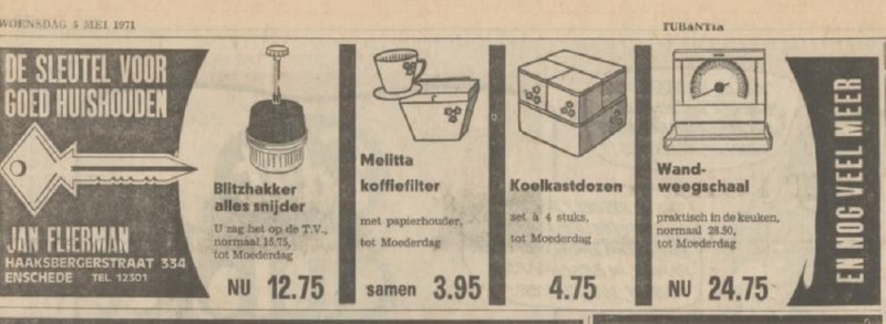 Haaksbergerstraat 334 Jan Flierman Moederdag advertentie Tubantia 5-5-1971.jpg