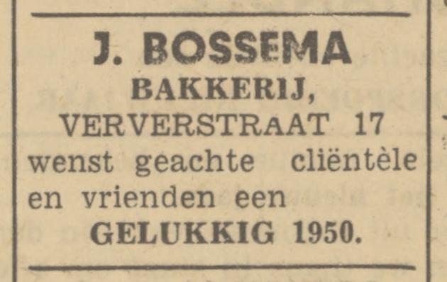 Ververstraat 17 J. Bossema bakkerij advertentieTubantia 31-12-1949.jpg