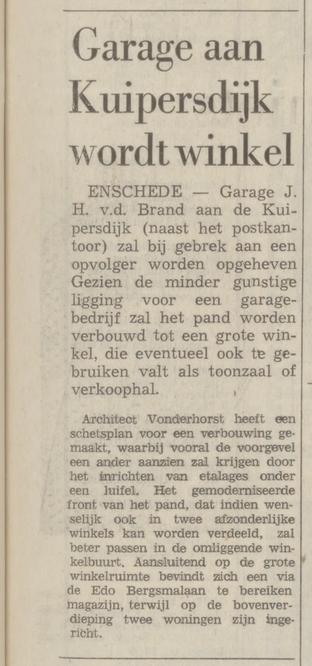 Kuipersdijk Garage J.H. v.d. Brand krantenbericht Tubantia 25-9-1974.jpg