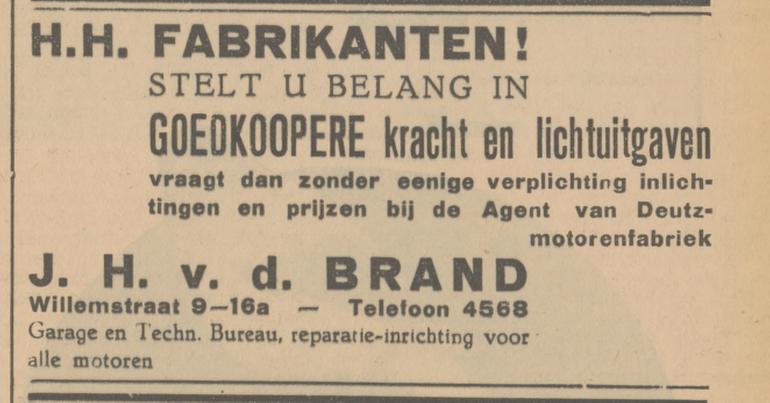Willemstraat 9-16a garage J.H. v.d. Brand advertentie Tubantia 18-1-1936.jpg