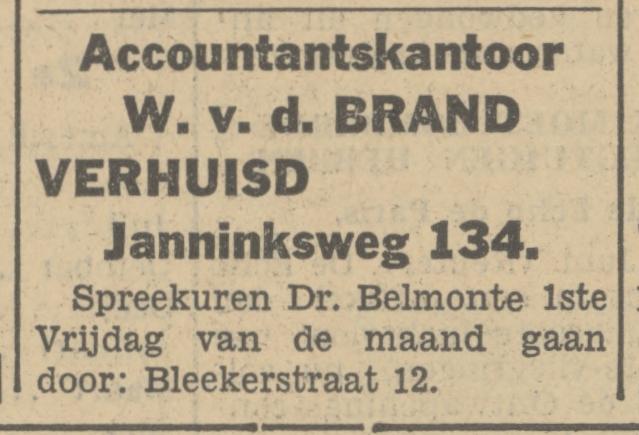 Bleekerstraat 12 Accountantskantoor W. v.d. Brand advertentie Tubantia 18-6-1934.jpg