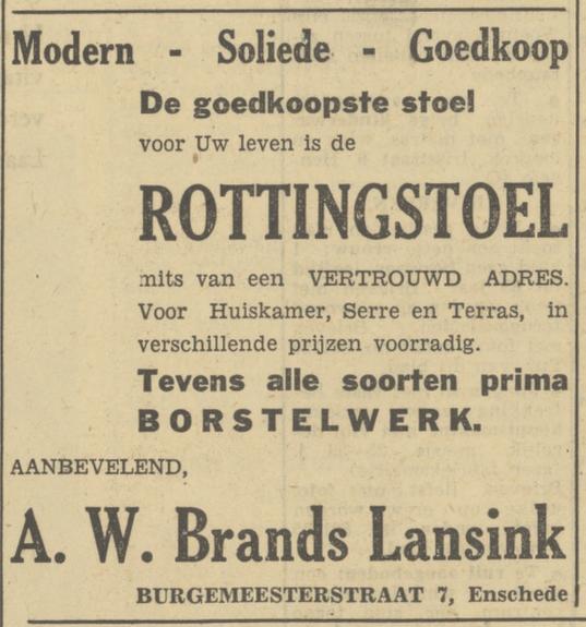 Burgemeesterstraat 7 A.W. Brands-Lansink advertentie Tubantia 4-4-1950.jpg
