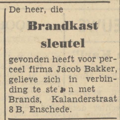 Kalanderstraat 8b Brands advertentie Tubantia 3-9-1951.jpg