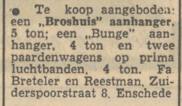 Zuiderspoorstraat 8  Fa. Breteler & Reestman l advertentie Tubantia 20-6-1951.jpg
