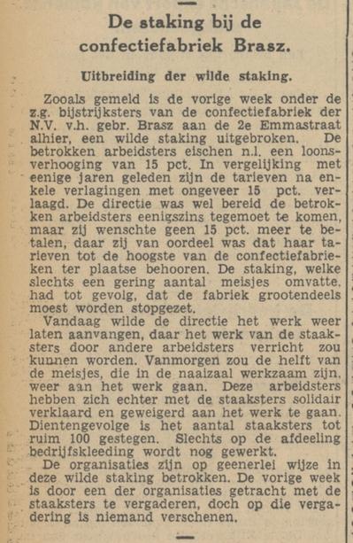 2e Emmastraat Confectiefabriek Fa. Gebr. Brasz krantenbericht Tubantia 8-12-1936.jpg