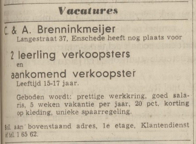 Langestraat 37 C & A Brenninkmeijer advertentie Tubantia 10-12-1969.jpg