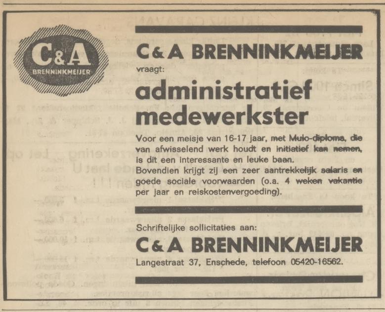 Langestraat 37 C & A Brenninkmeijer advertentie Tubantia 11-5-1968.jpg