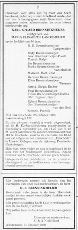 Lasondersingel 152 K.E. Brenninkmeijer overlijdensadvertentie 1-11-1988.jpg